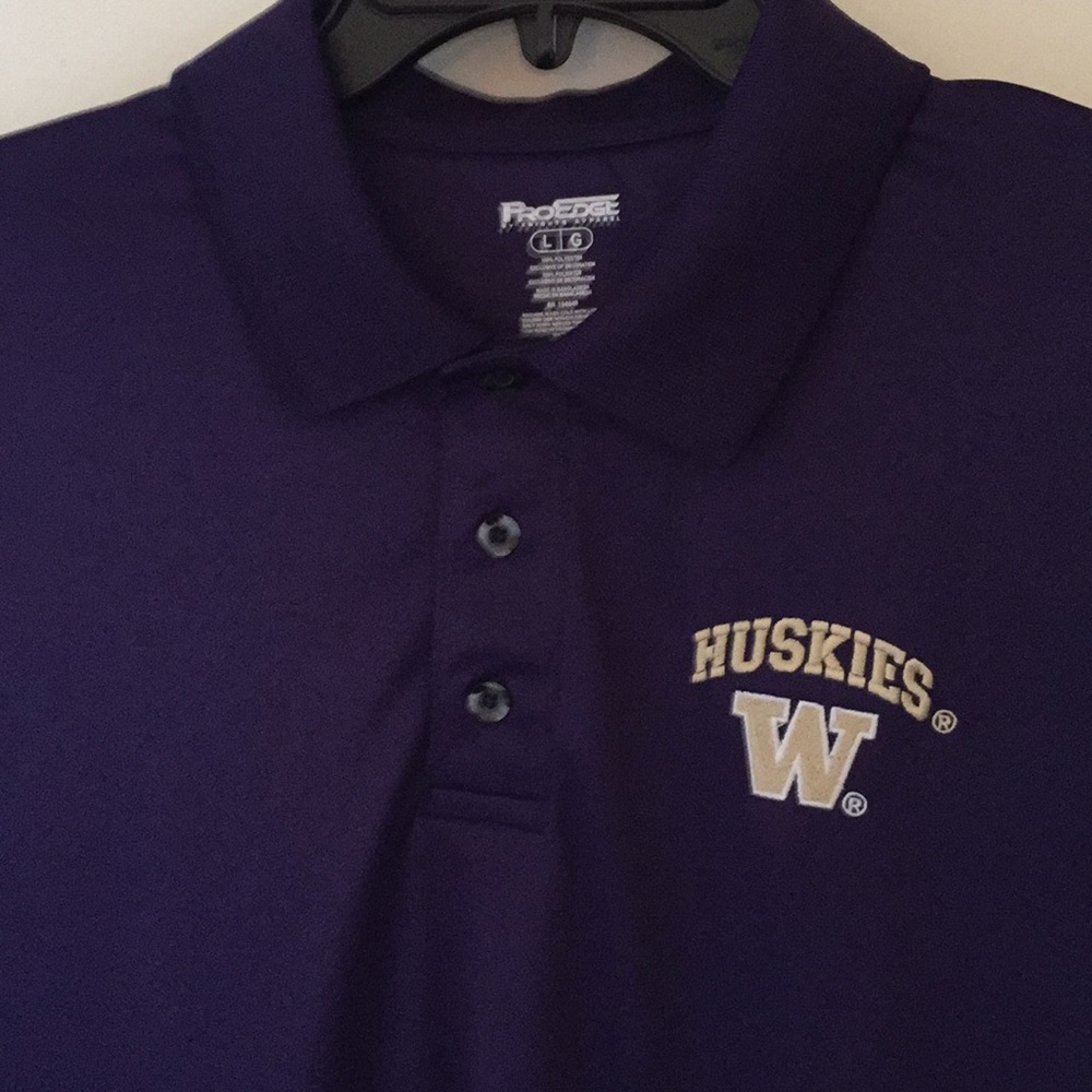 MEN’S NWOT LARGE UofW HUSKIES FOOTBALL POLO SHIRT - Picture 3 of 6